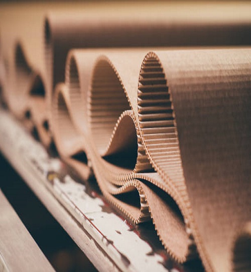 cardboard producing at a paper mill factory